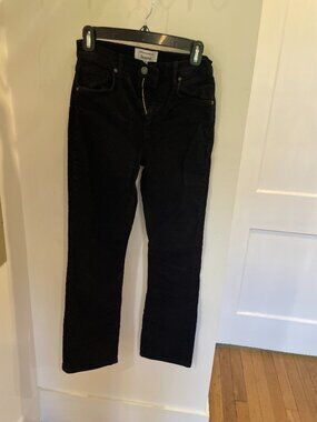 Reformation Black Corduroy Pants, Flared Leg